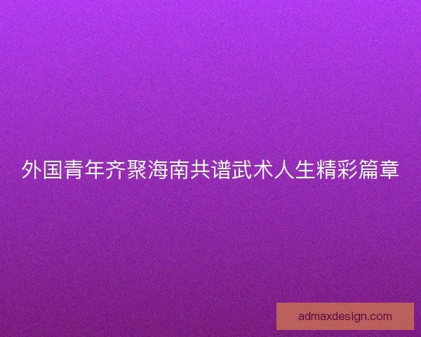 外国青年齐聚海南共谱武术人生精彩篇章